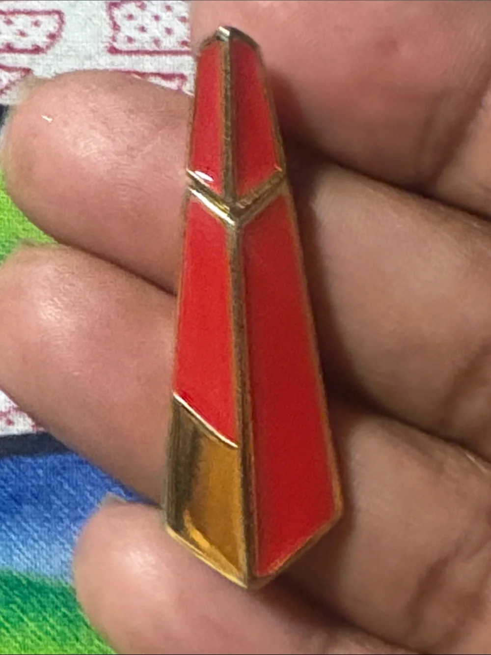 Vintage Trifari Red Enamel Geometric Dangle Earrings on Original Card